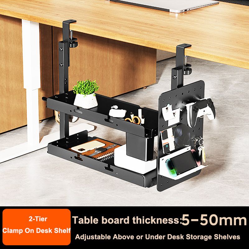 Gaming Accessories For Table - Rak Penyimpanan 2 Tingkat 14 Inci