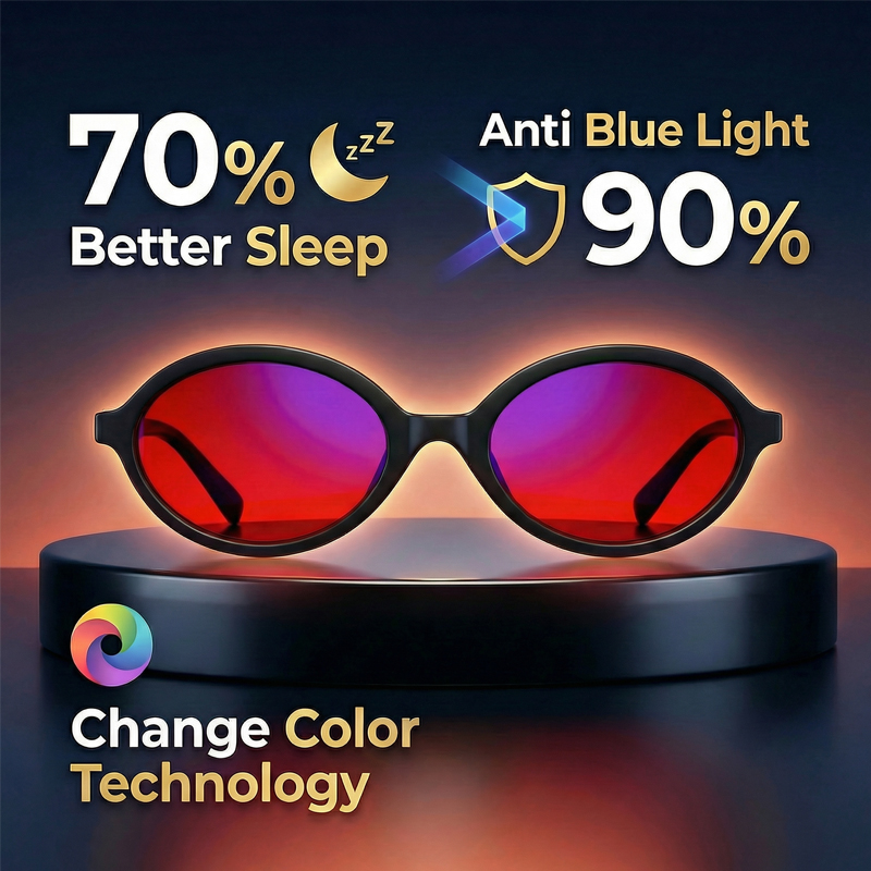 Gaming Glasses Tinted - Kacamata Oval Anti Cahaya Biru Untuk