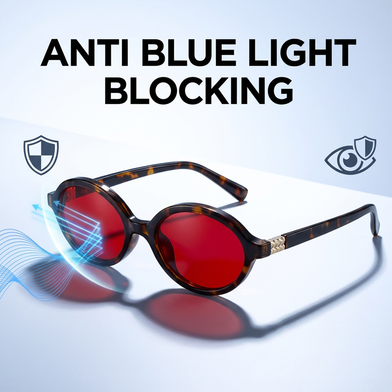 Kacamata Oval Anti Cahaya Biru - Gaming Glasses Tinted ulasan dan harga