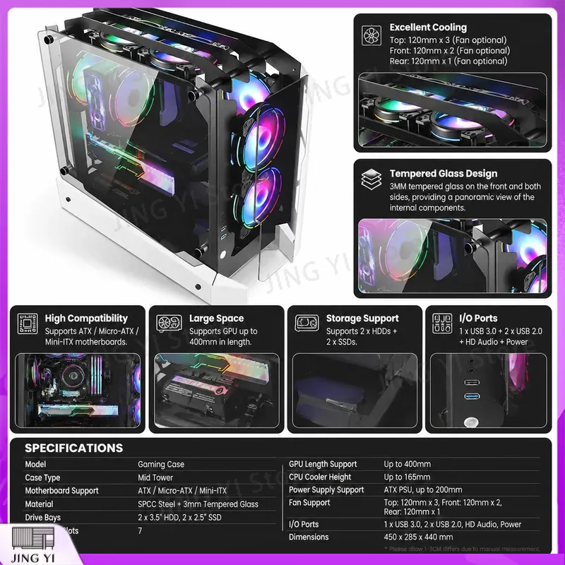 Casing PC Gaming mATX, Casing  - Gaming Hardware And Accessories ulasan dan harga